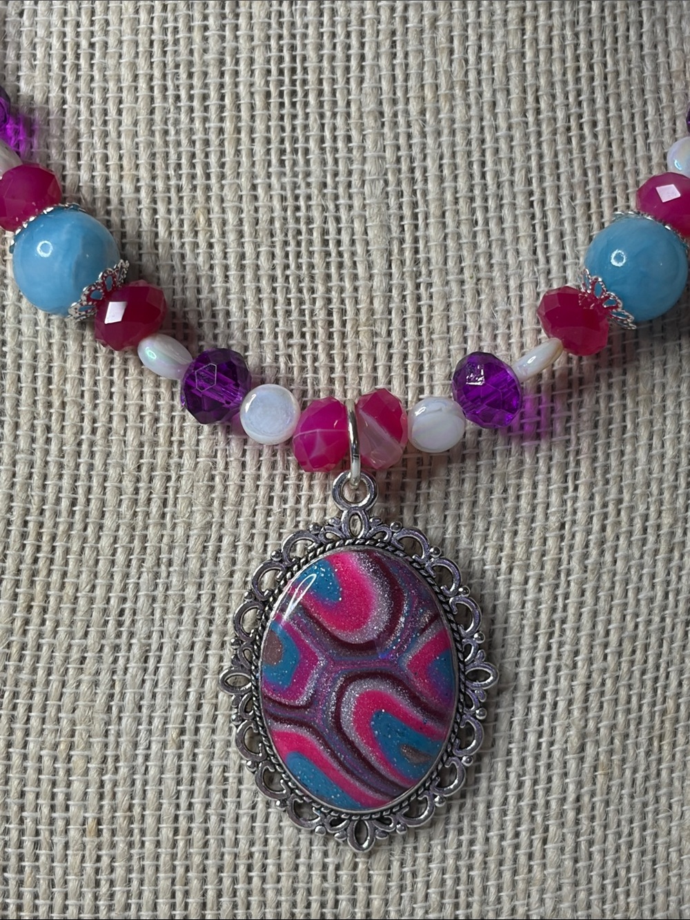 Handcrafted “The Funfetti Cotton Candy” Necklace - Picture 2 of 7